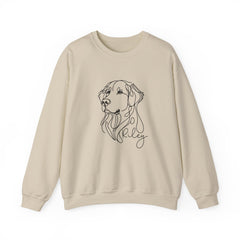 Dog Line Art Crewneck Sweatshirt — Personalized "Riley" Graphic