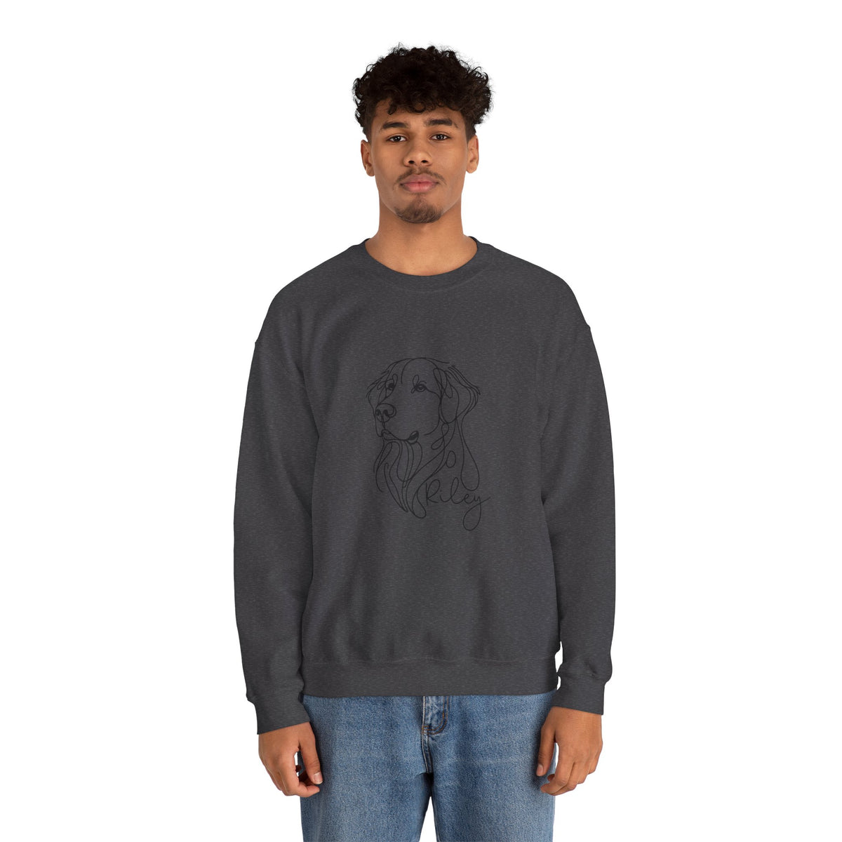 Dog Line Art Crewneck Sweatshirt