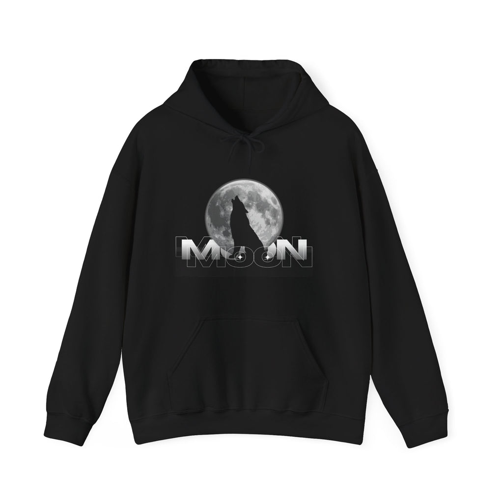 Hoodie — Moonlit Wolf Silhouette Hoodie (“MOON” Graphic)