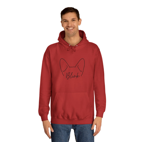College Hoodie with Minimal Line Art Fox Ears