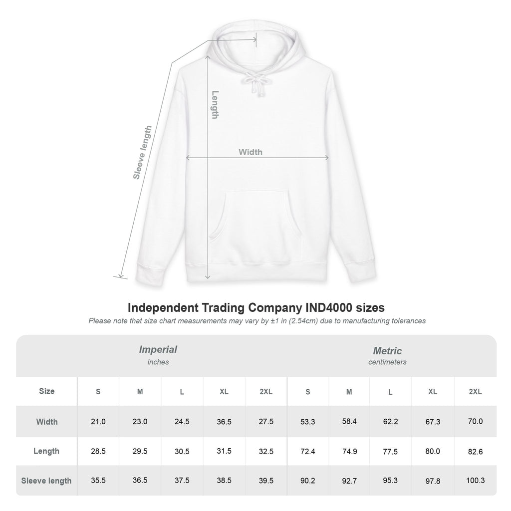 Hoodie — "Built" Angel Wings Graphic Pullover