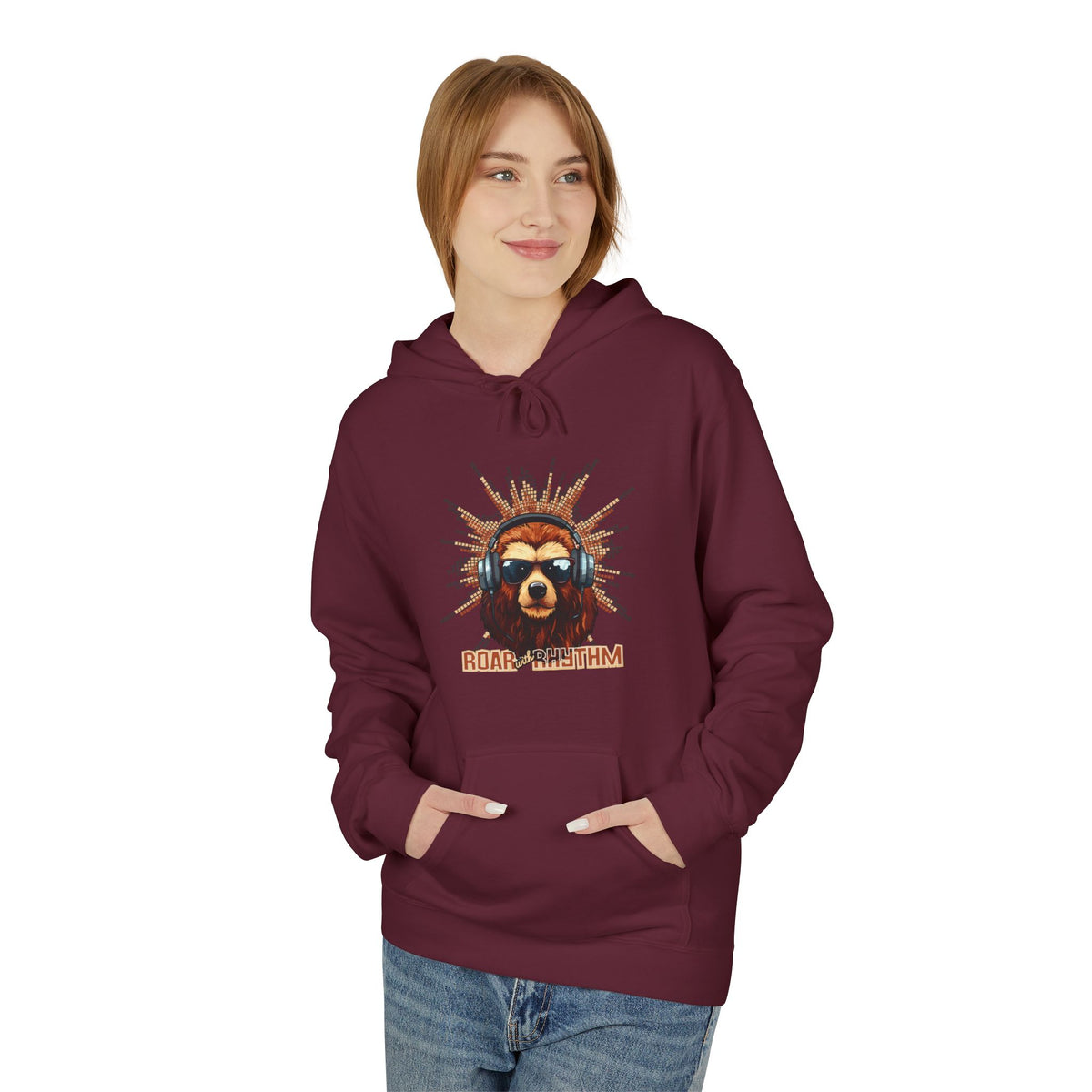 Roar with Rhythm Hoodie — Tribal Lion Graphic Pullover