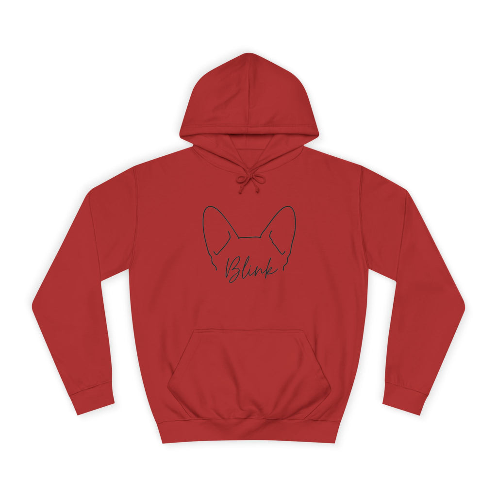 College Hoodie with Minimal Line Art Fox Ears