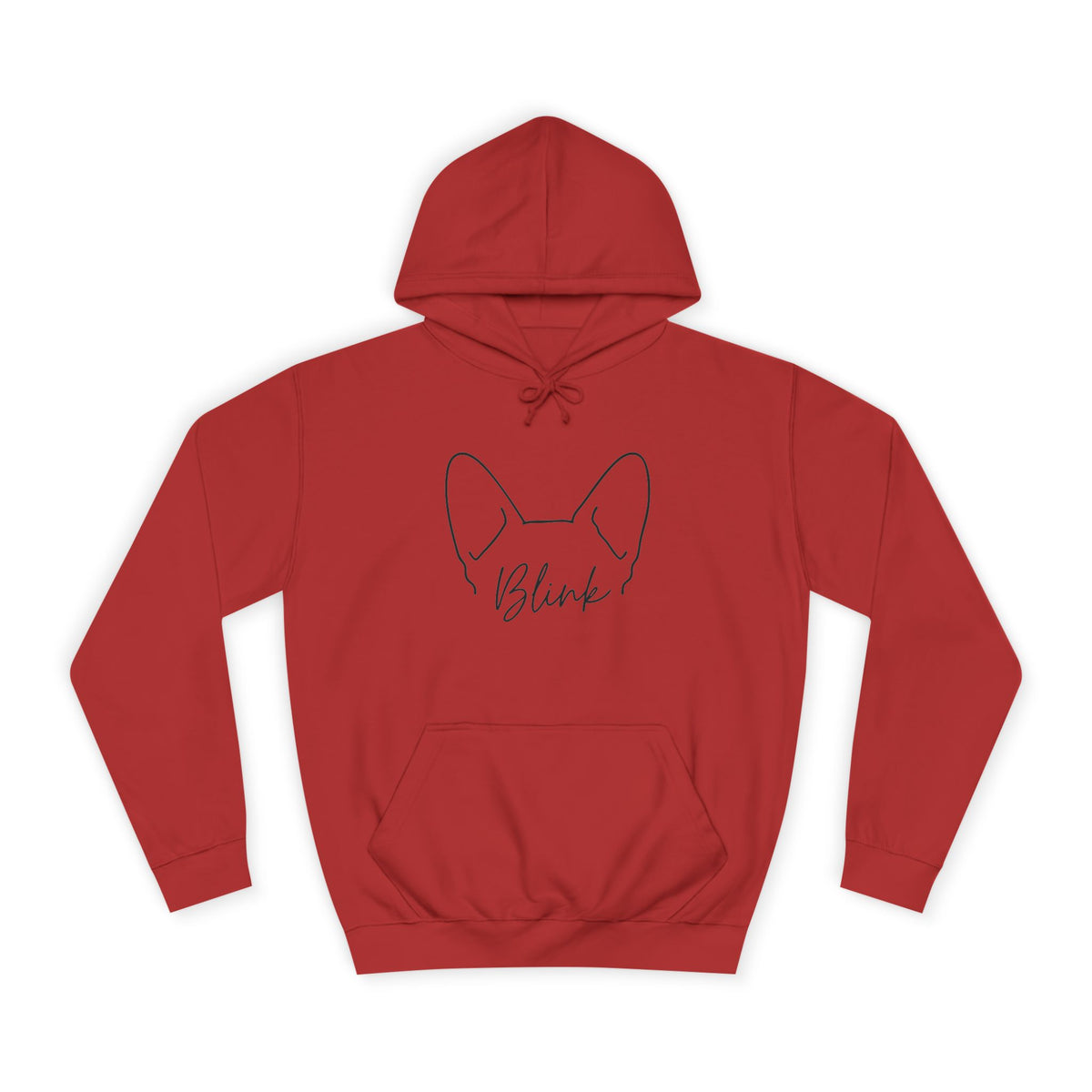 College Hoodie with Minimal Line Art Fox Ears