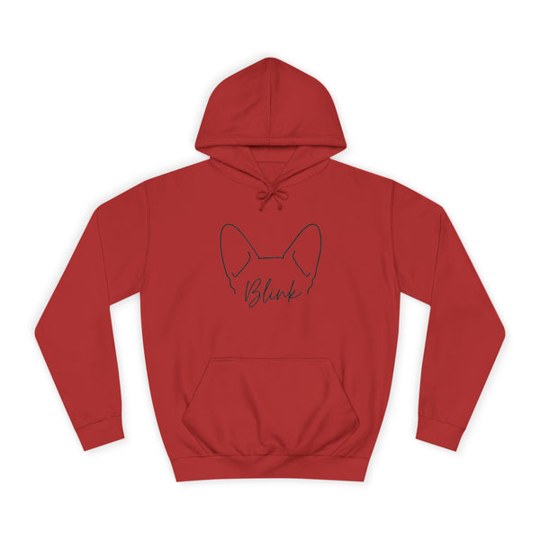College Hoodie with Minimal Line Art Fox Ears