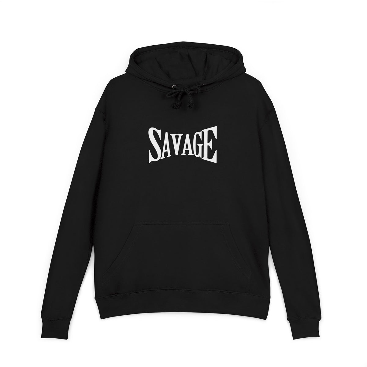 Savage Graphic Hoodie — Bold White Text Pullover