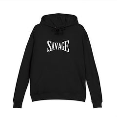 Savage Graphic Hoodie — Bold White Text Pullover