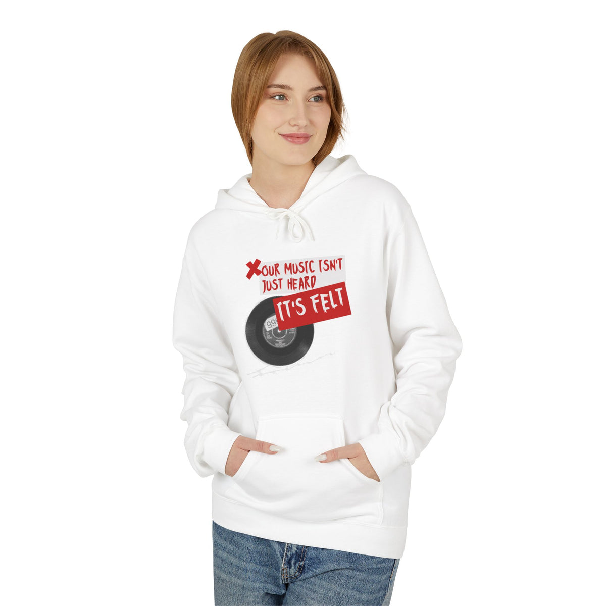Vinyl Record Hoodie — “Your Music Isn’t Just Heard, It’s Felt” Retro Music Lover Pullover Main image