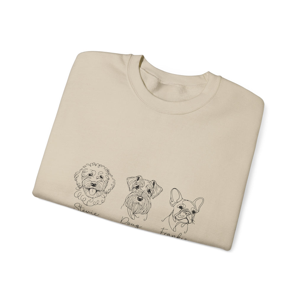 Crewneck Sweatshirt — Minimal Dog Sketches (Snoopy, Charlie, Friends)