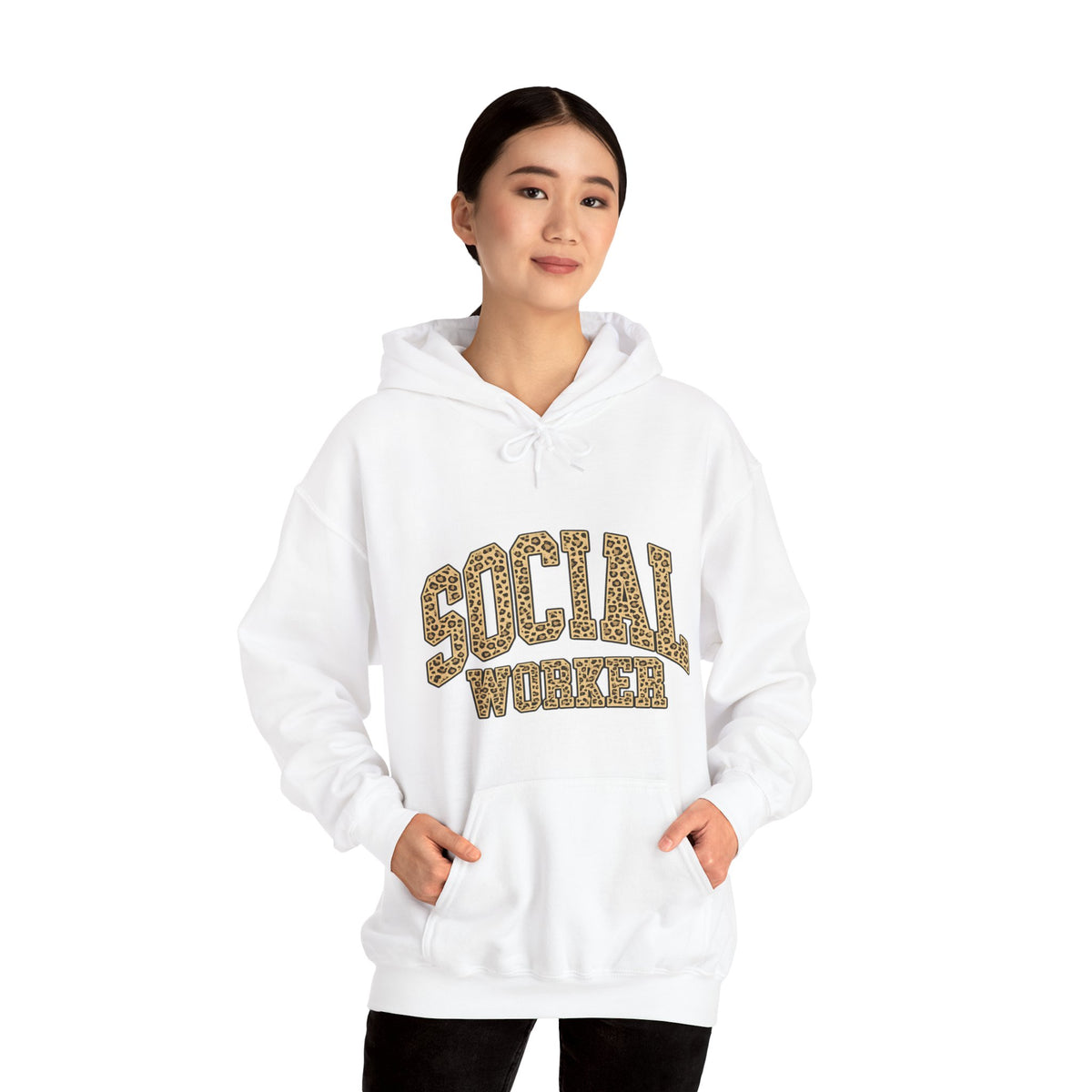 Social Worker Leopard Print Hoodie — Empowering, Stylish Gift for Social Workers Main image