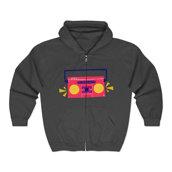 Retro Boombox Zip Hoodie