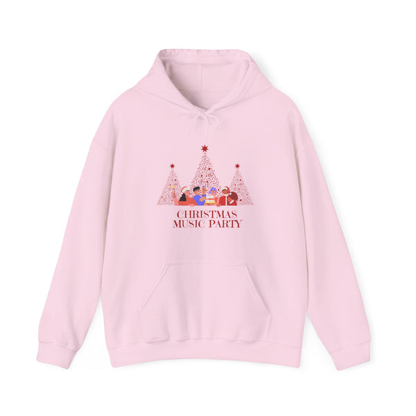 Christmas Music Party Hoodie — Festive Tree Carolers Holiday Sweatshirt