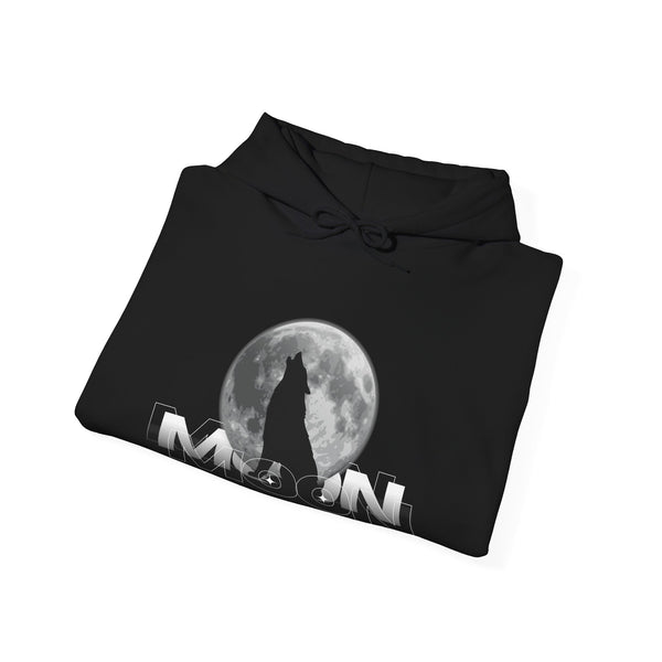 Hoodie — Moonlit Wolf Silhouette Hoodie (“MOON” Graphic)