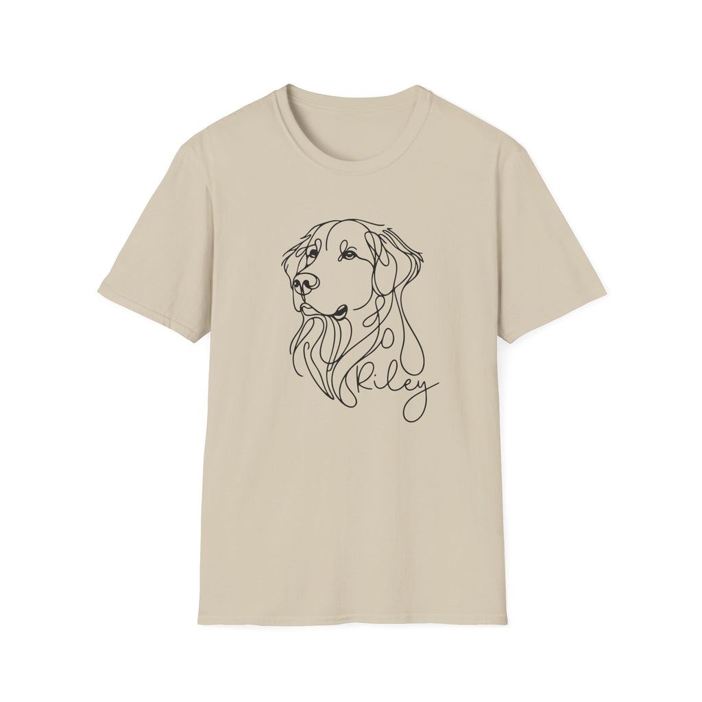 Minimal Line Art Dog Portrait T-Shirt