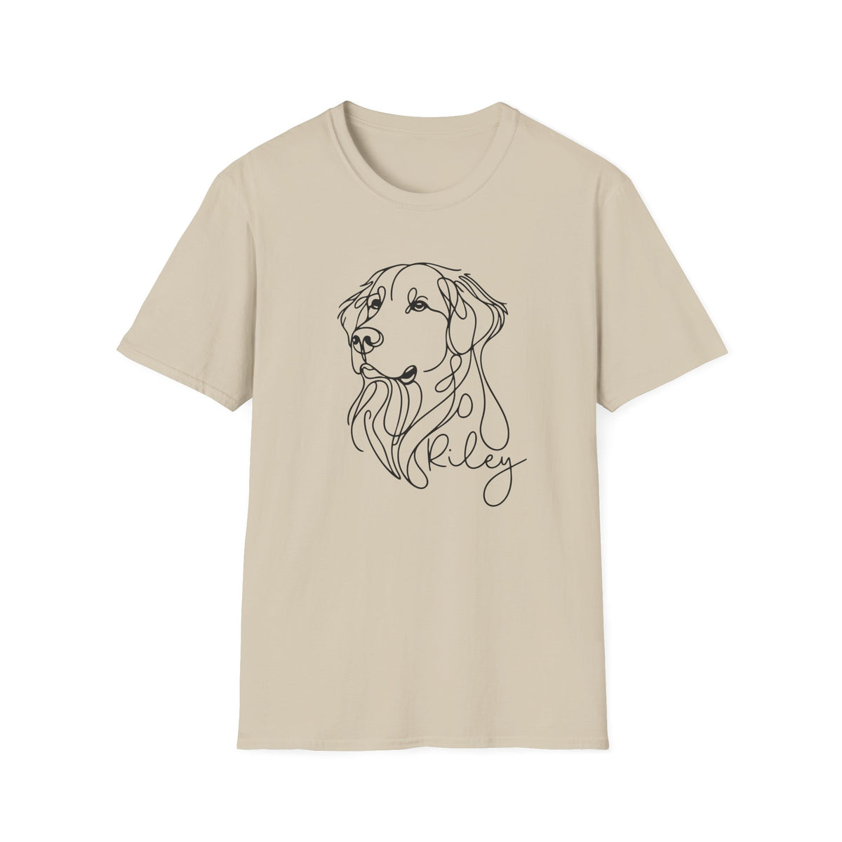 Minimal Line Art Dog Portrait T-Shirt