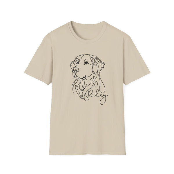 Minimal Line Art Dog Portrait T-Shirt