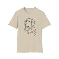 Minimal Line Art Dog Portrait T-Shirt