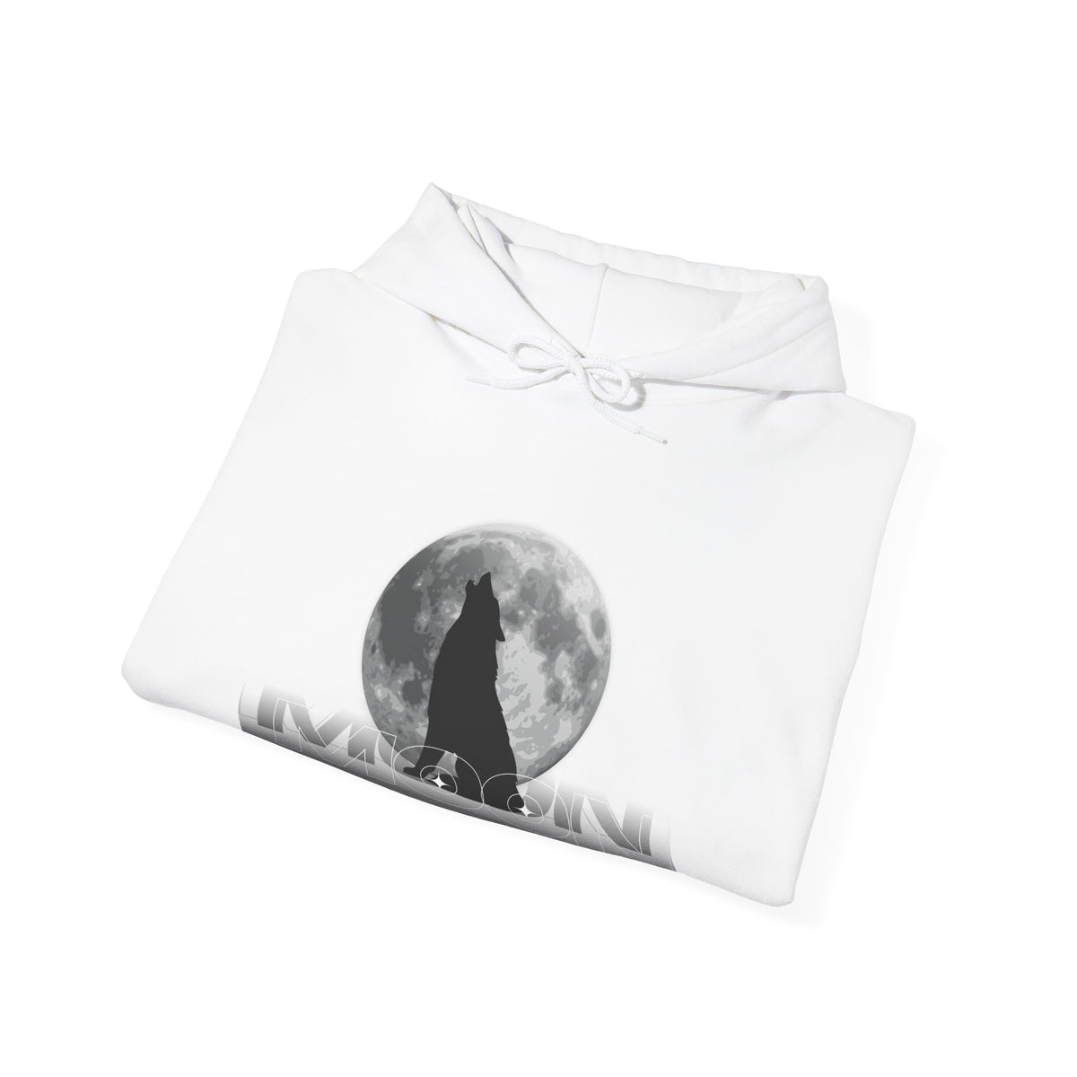 Hoodie — Moonlit Wolf Silhouette Hoodie (“MOON” Graphic)