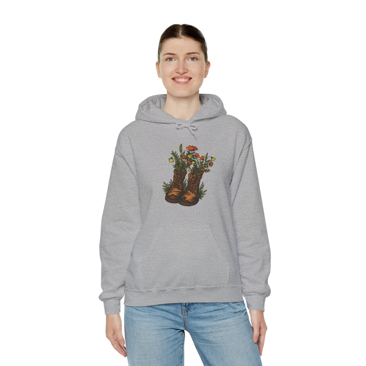 Vintage Cowboy Boots Floral Hoodie