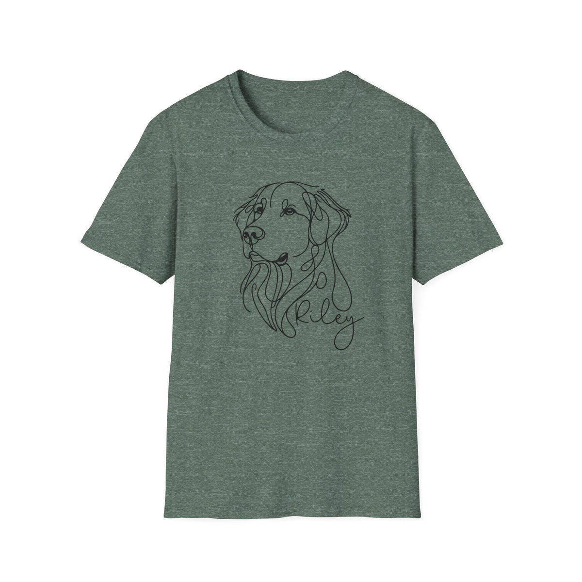 Minimal Line Art Dog Portrait T-Shirt