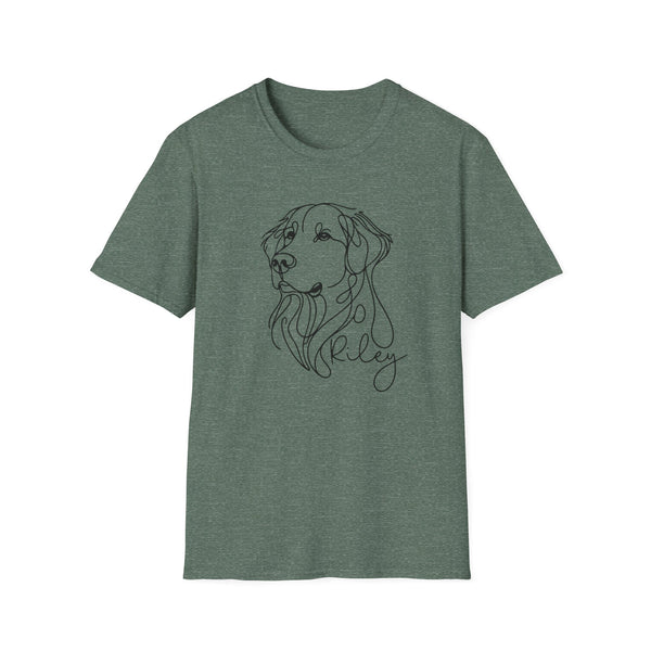 Minimal Line Art Dog Portrait T-Shirt