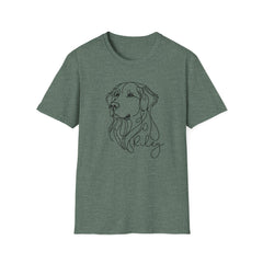 Minimal Line Art Dog Portrait T-Shirt