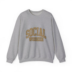 Social Worker Leopard Print Crewneck Sweatshirt