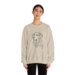 Dog Line Art Crewneck Sweatshirt — Personalized "Riley" Graphic