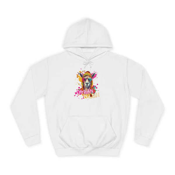 College Hoodie - Colorful Llama 'Dream On' Graphic Pullover