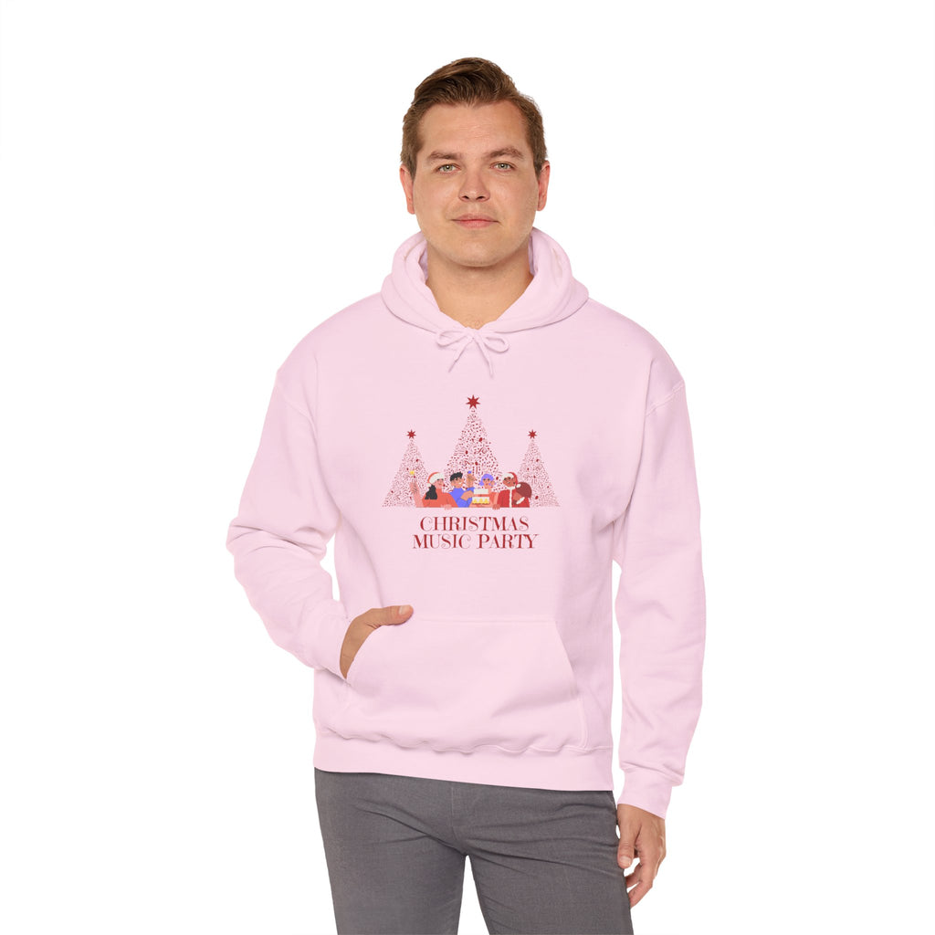 Christmas Music Party Hoodie — Festive Tree Carolers Holiday Sweatshirt