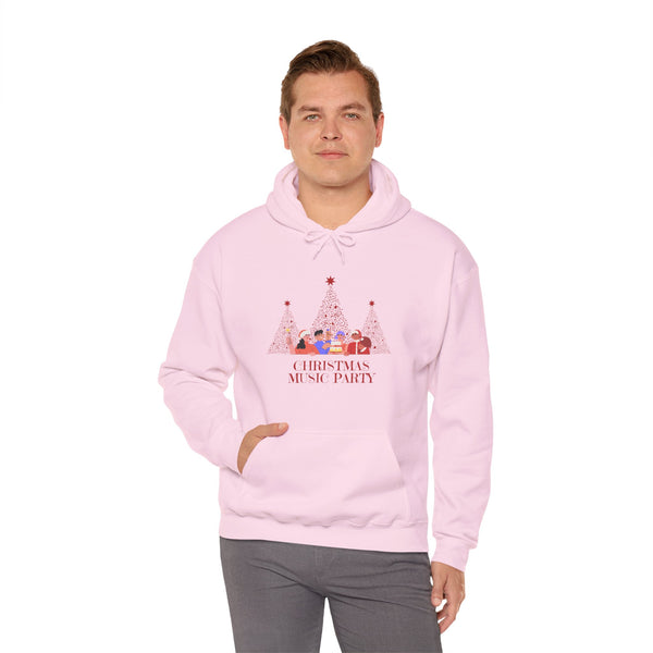 Christmas Music Party Hoodie — Festive Tree Carolers Holiday Sweatshirt