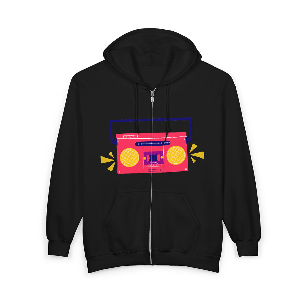 Retro Boombox Zip Hoodie