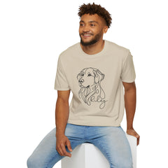 Minimal Line Art Dog Portrait T-Shirt