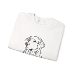 Dog Line Art Crewneck Sweatshirt — Personalized "Riley" Graphic