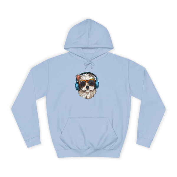 Dog with Headphones Hoodie – Cute Music-Loving Puppy College Sweatshirt