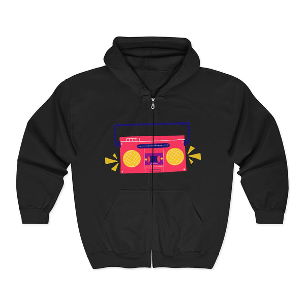 Retro Boombox Zip Hoodie