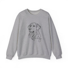 Dog Line Art Crewneck Sweatshirt — Personalized "Riley" Graphic
