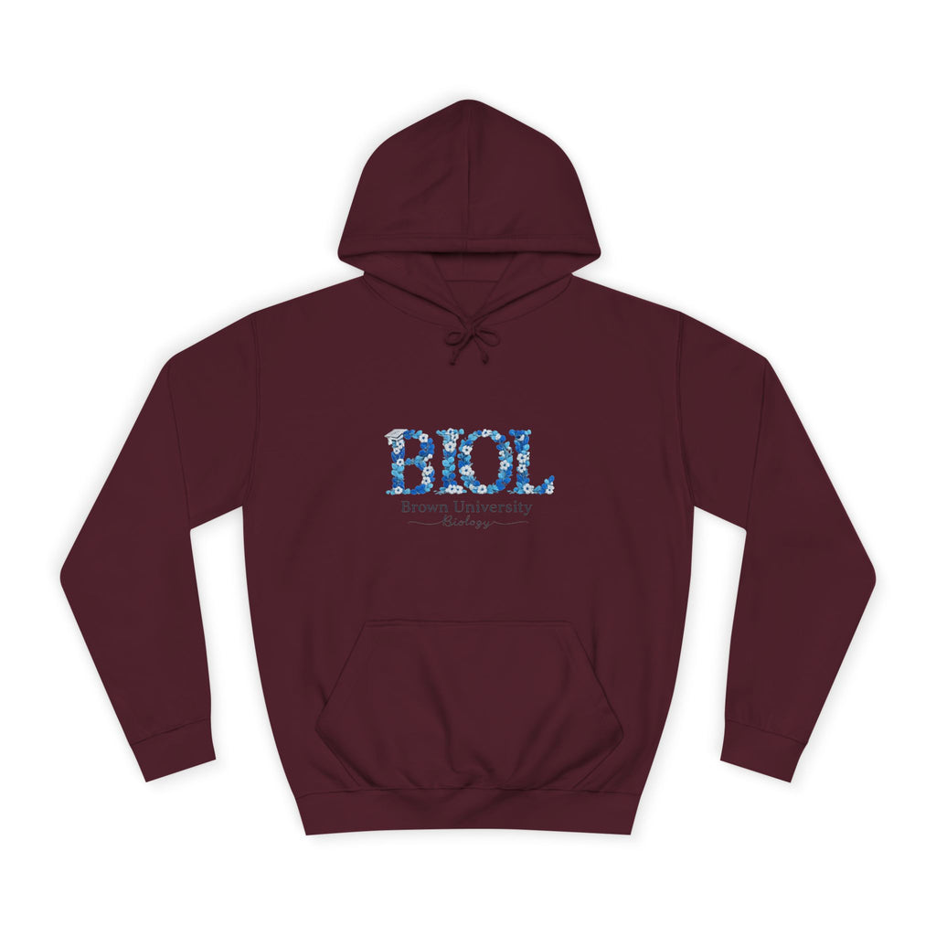 Biol Hoodie — Floral Blue BIOL College Hoodie for Biology Students