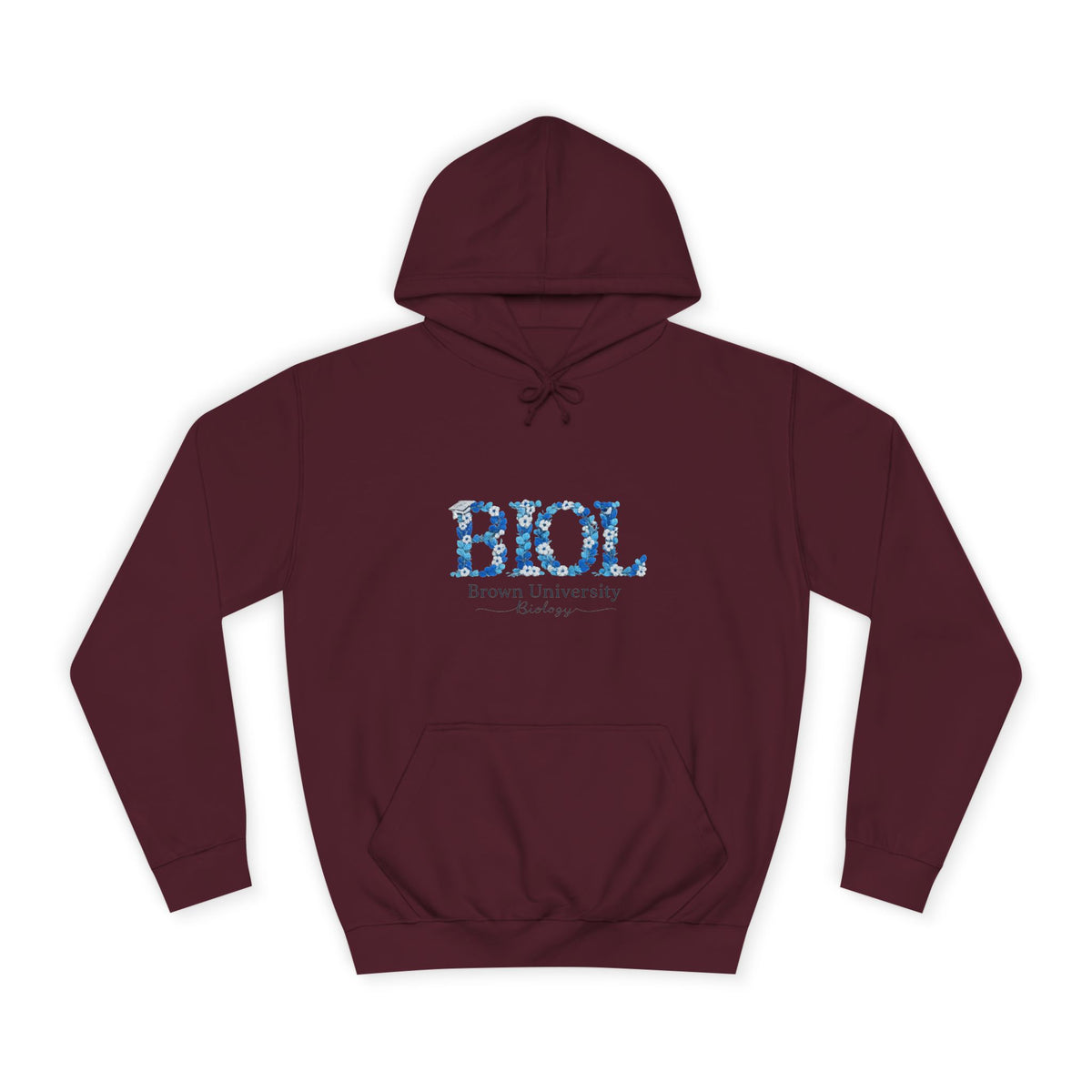 Biol Hoodie — Floral Blue BIOL College Hoodie for Biology Students
