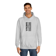 Viking Graphic Hoodie – Vertical 'VIKING' Text with Norse Warrior Design
