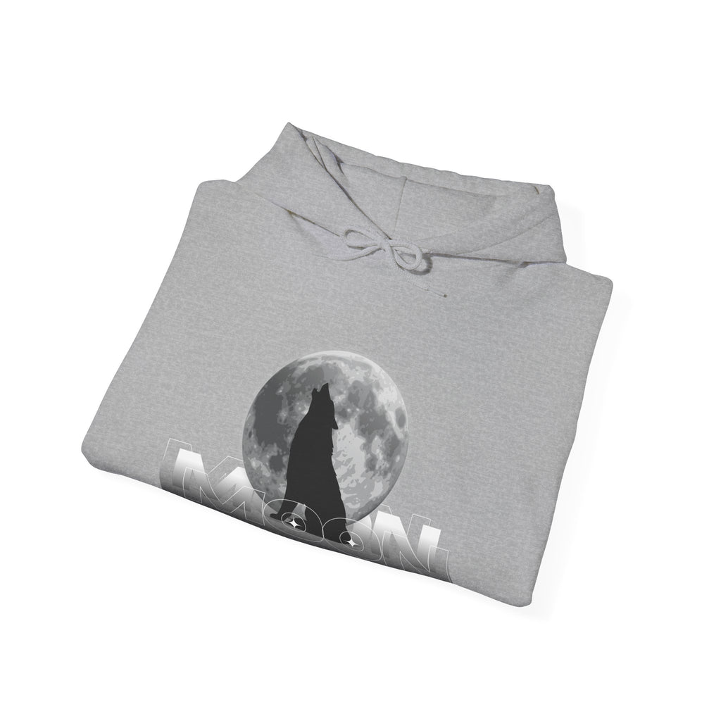 Hoodie — Moonlit Wolf Silhouette Hoodie (“MOON” Graphic)