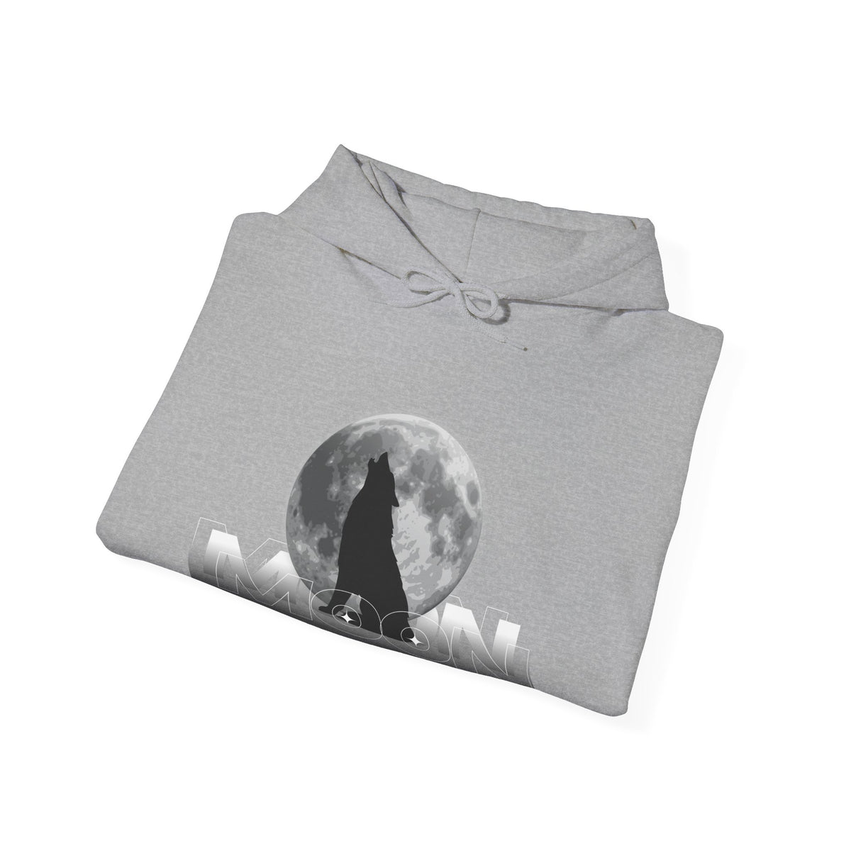 Hoodie — Moonlit Wolf Silhouette Hoodie (“MOON” Graphic)