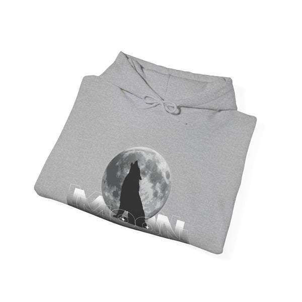 Hoodie — Moonlit Wolf Silhouette Hoodie (“MOON” Graphic)