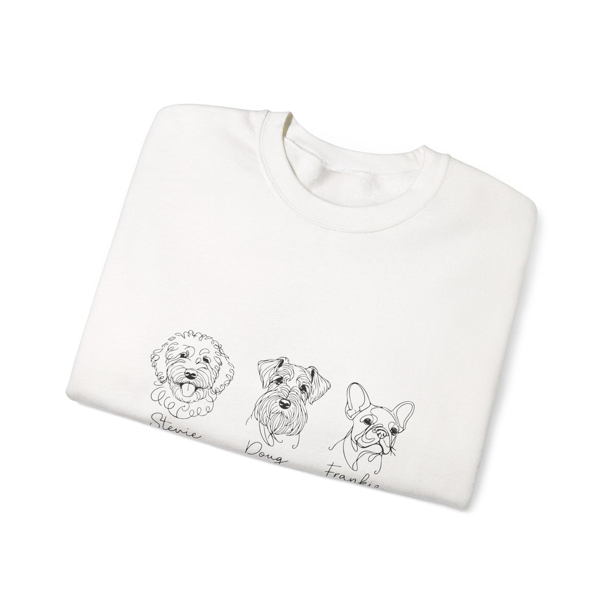 Crewneck Sweatshirt — Minimal Dog Sketches (Snoopy, Charlie, Friends)