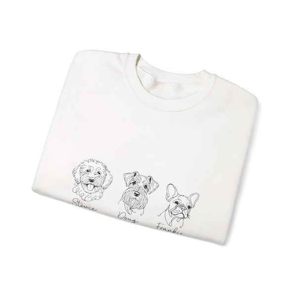 Crewneck Sweatshirt — Minimal Dog Sketches (Snoopy, Charlie, Friends)