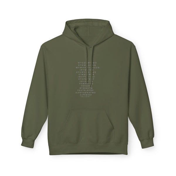 Minimalist Text Cross Hoodie