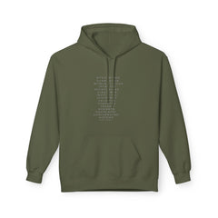 Minimalist Text Cross Hoodie