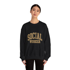 Social Worker Leopard Print Crewneck Sweatshirt