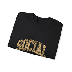 Social Worker Leopard Print Crewneck Sweatshirt