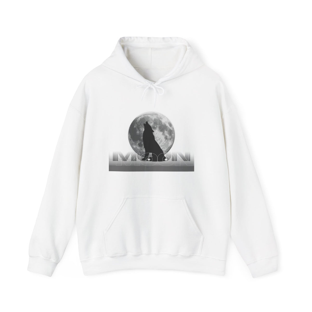 Hoodie — Moonlit Wolf Silhouette Hoodie (“MOON” Graphic)